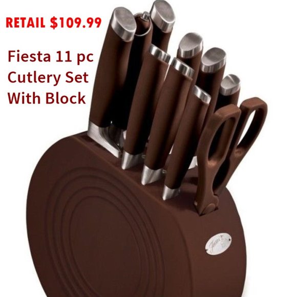 Fiesta Other - Fiesta Chocolate 11pc Knife Cutlery Set With Block